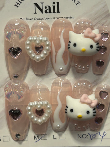 Hello Kitty Coffin Nails